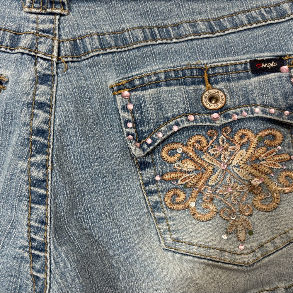 Angels Light Blue Denim Shorts - Picture 8 of 9